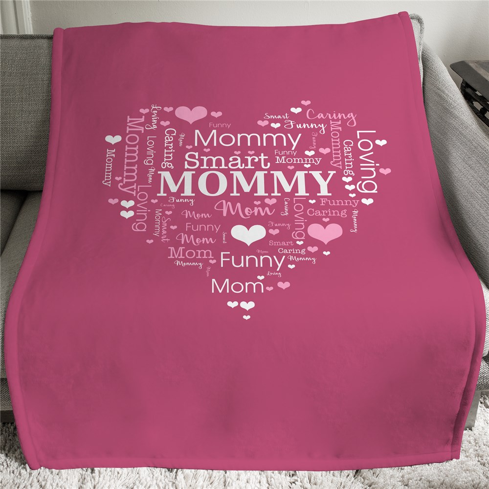 Personalized Heart Word-Art Throw | Personalized Blankets