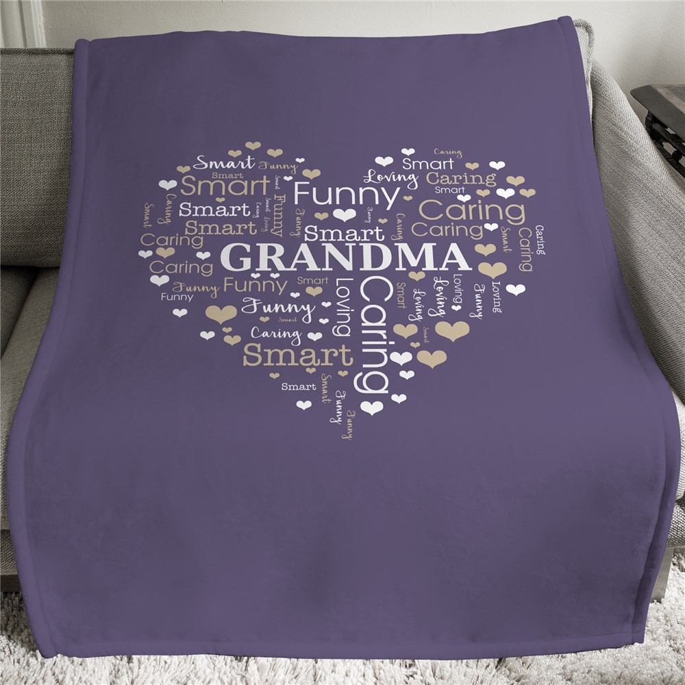 Personalized Heart Word-Art Throw | Personalized Blankets