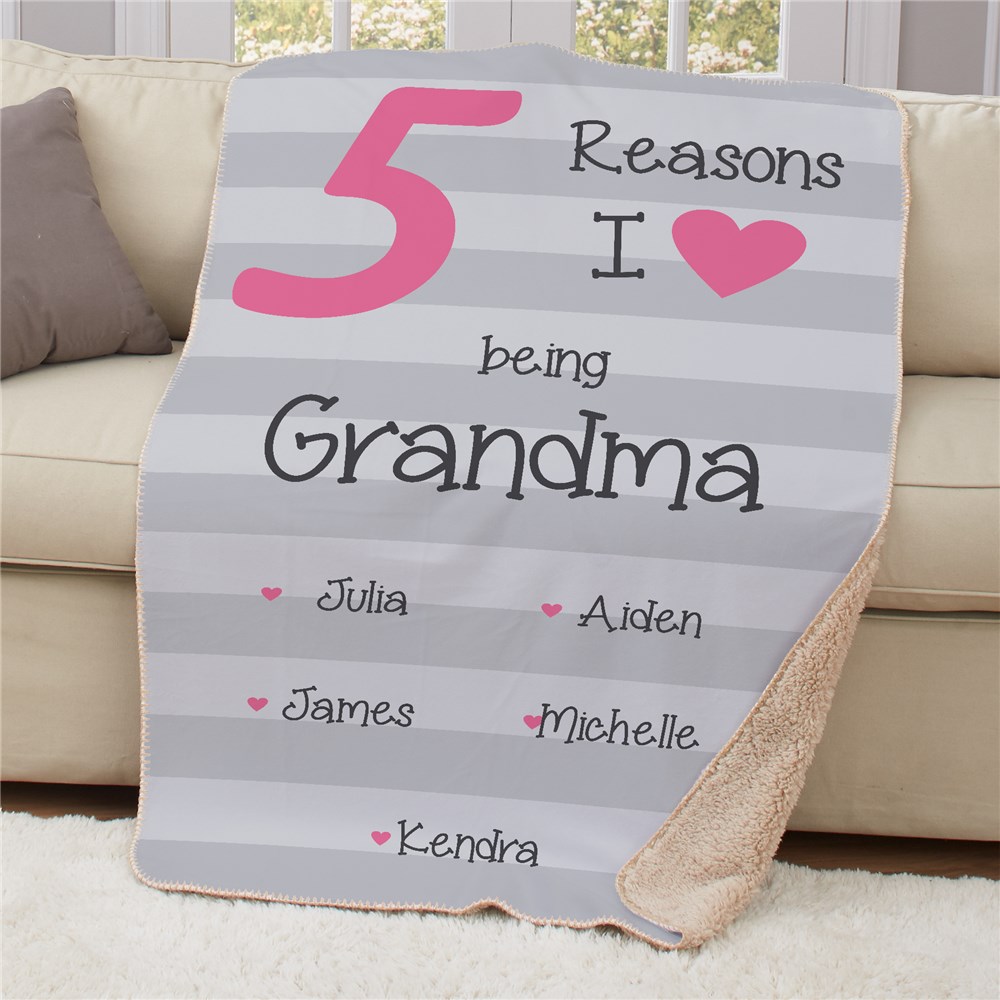 Personalized Reasons Why Sherpa Throw | Mother's Day Gifts For Grandma