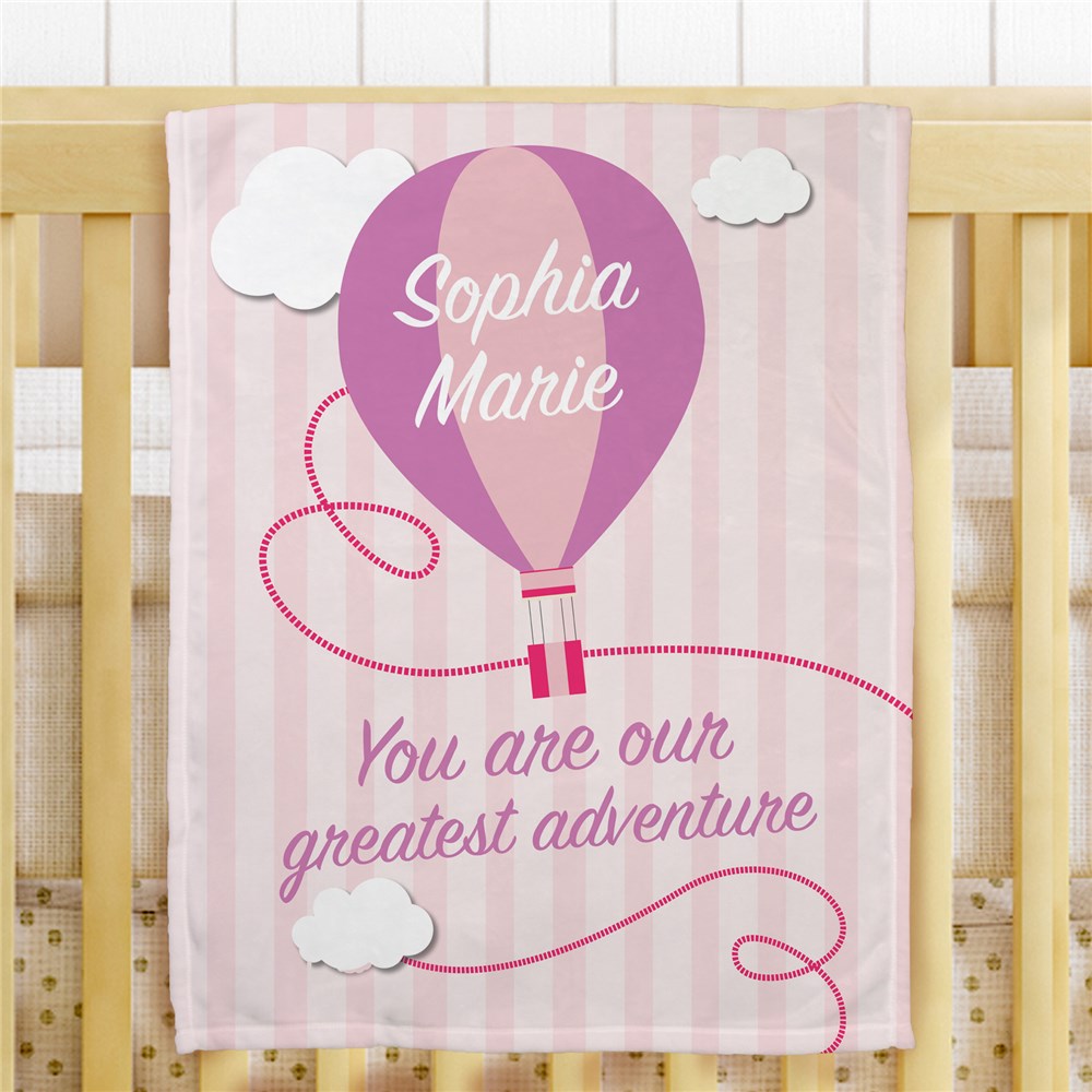 Personalized Greatest Adventure Fleece Blanket for Girls | Personalized Baby Blankets