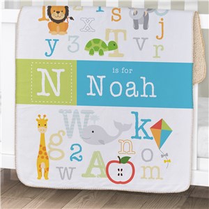 Personalized Alphabet Sherpa Blanket for Baby | Personalized Baby Blanket
