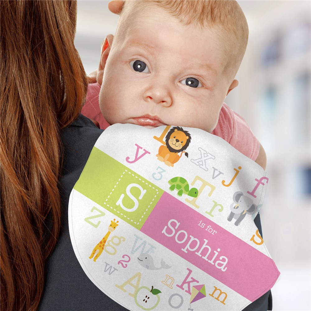 Personalized Alphabet Baby Burp Cloth U11397166