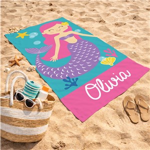 Personalized Mermaid Beach Towel