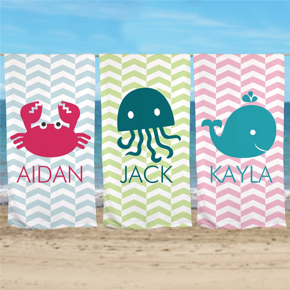 Personalized Chevron Beach Towel | Personalized Beach Towels