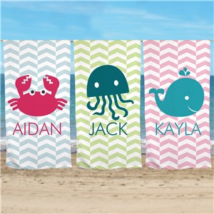 Personalized Chevron Beach Towel | Personalized Beach Towels