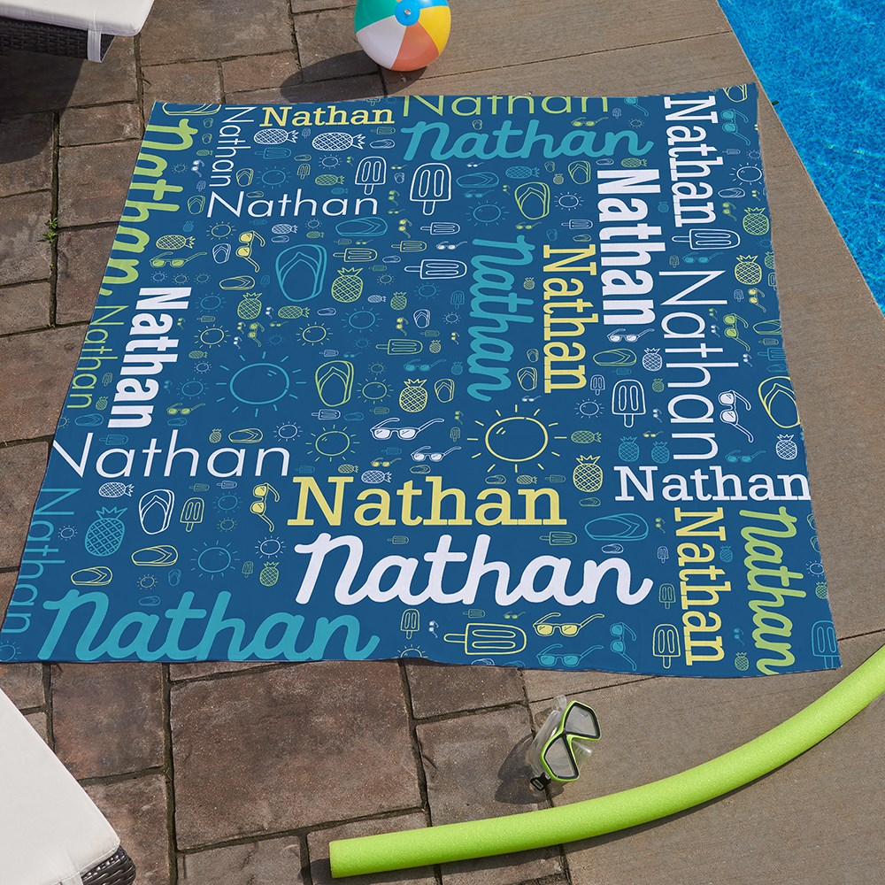 60X72 Customized Word-Art Beach Towel