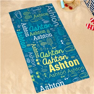 Customized Sand-Free Word-Art Beach Towel