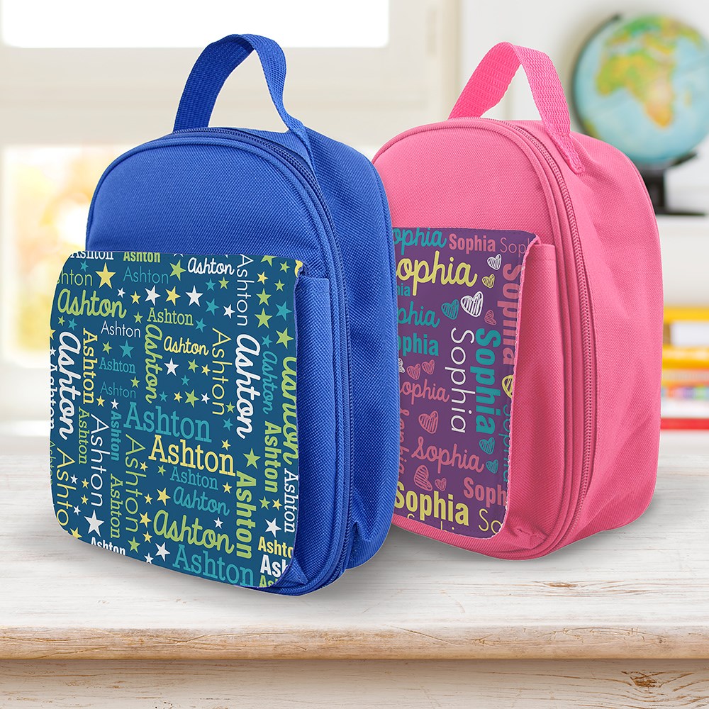Personalized Kids' Lunch Bag with Name in Word-Art