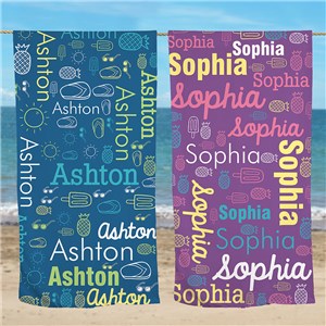 Personalized Word-Art Beach Towel U1157933