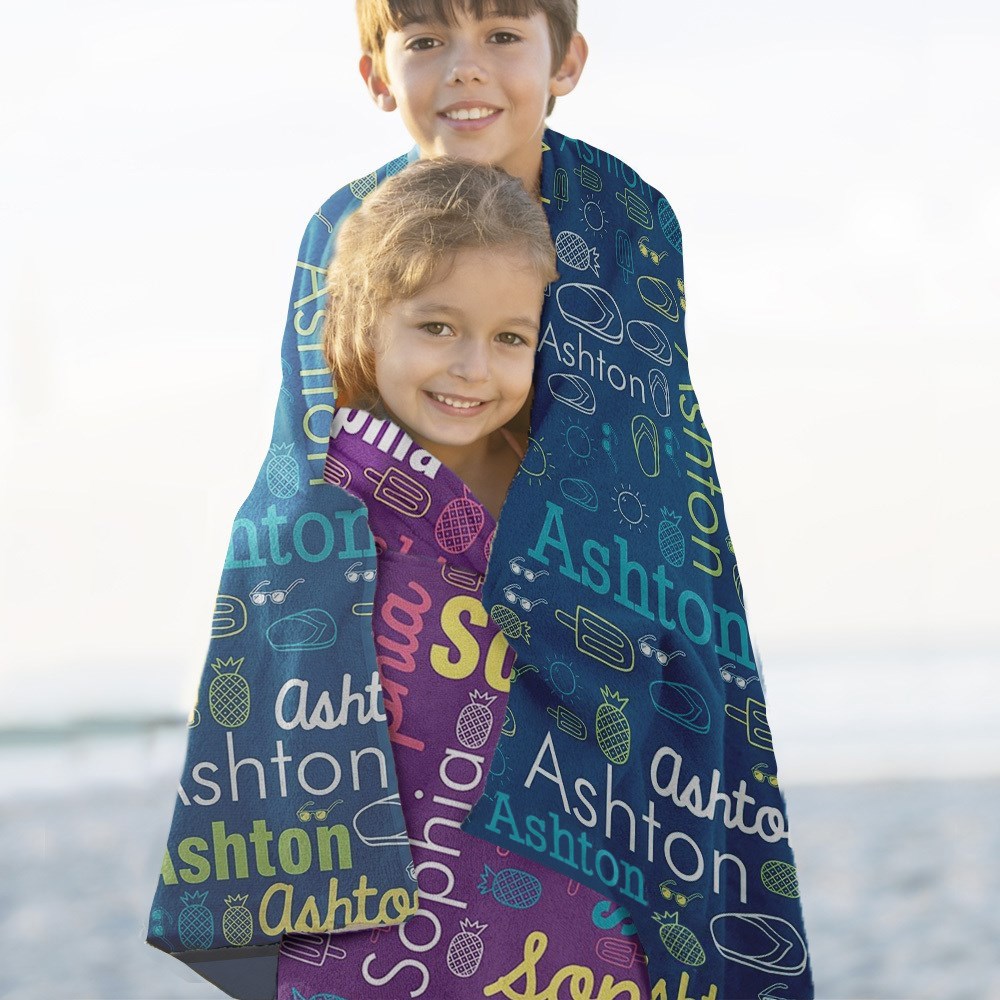 Personalized Word-Art Beach Towel | Personalized Beach Towels