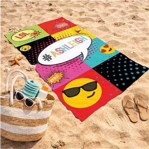 Personalized Emoji Beach Towel | Personalized Beach Towel