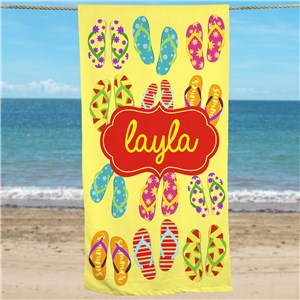 Personalized Flip Flops Beach Towel | Personalized Beach Towels