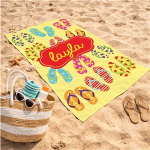 Personalized Flip Flops Beach Towel | Personalized Beach Towels