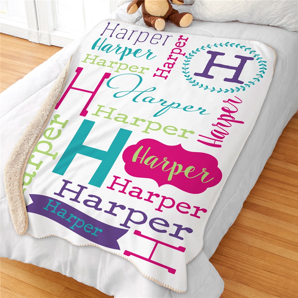 Giant 50x60 Personalized Name Sherpa Blanket GiftsForYouNow