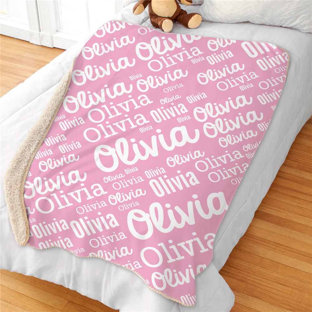 Girls Word Art Sherpa Blanket 50x60 GiftsForYouNow