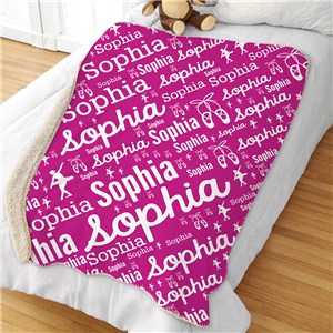 Personalized Girl Word-Art Sherpa Blanket U1159787