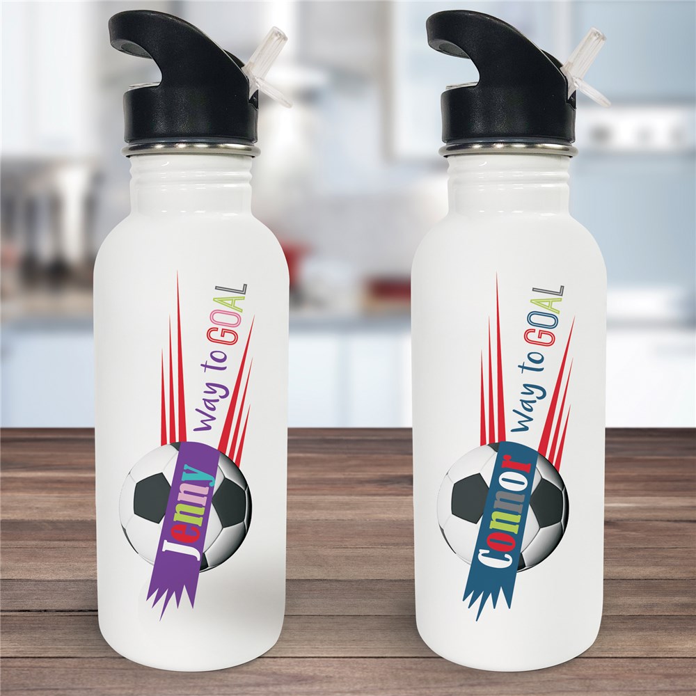 Personalized Soccer Water Bottle GiftsForYouNow