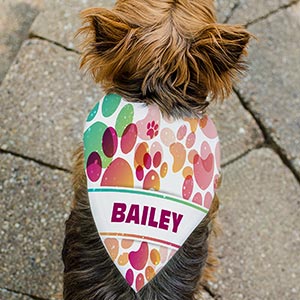 Personalized Paw Prints Pet Bandana U1167452