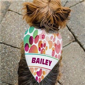 Personalized Paw Prints Pet Bandana | Personalized Dog Bandana