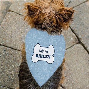 Personalized Hello Im... Pet Bandana U1167652X