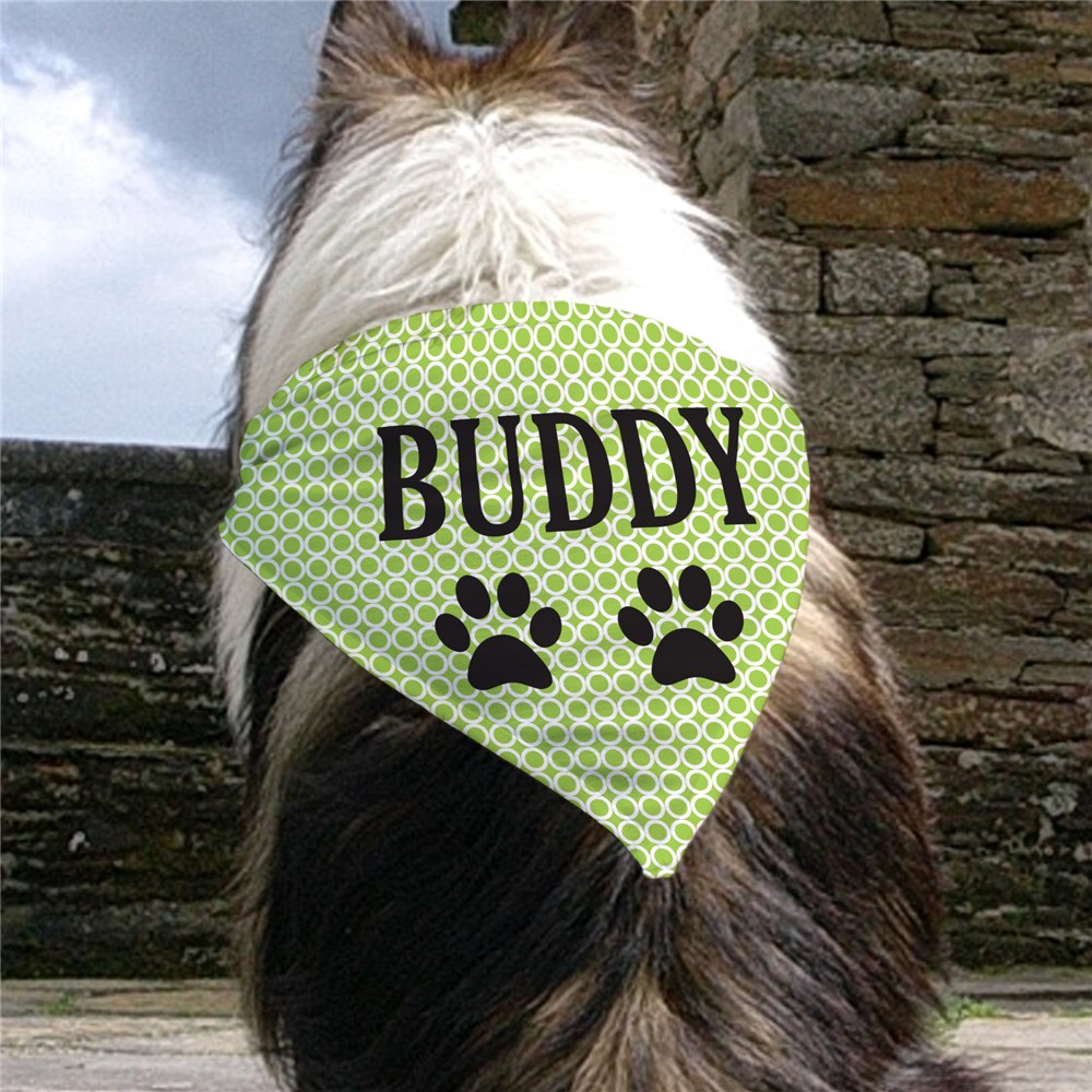 Personalized Green Circles Pet Bandana GiftsForYouNow