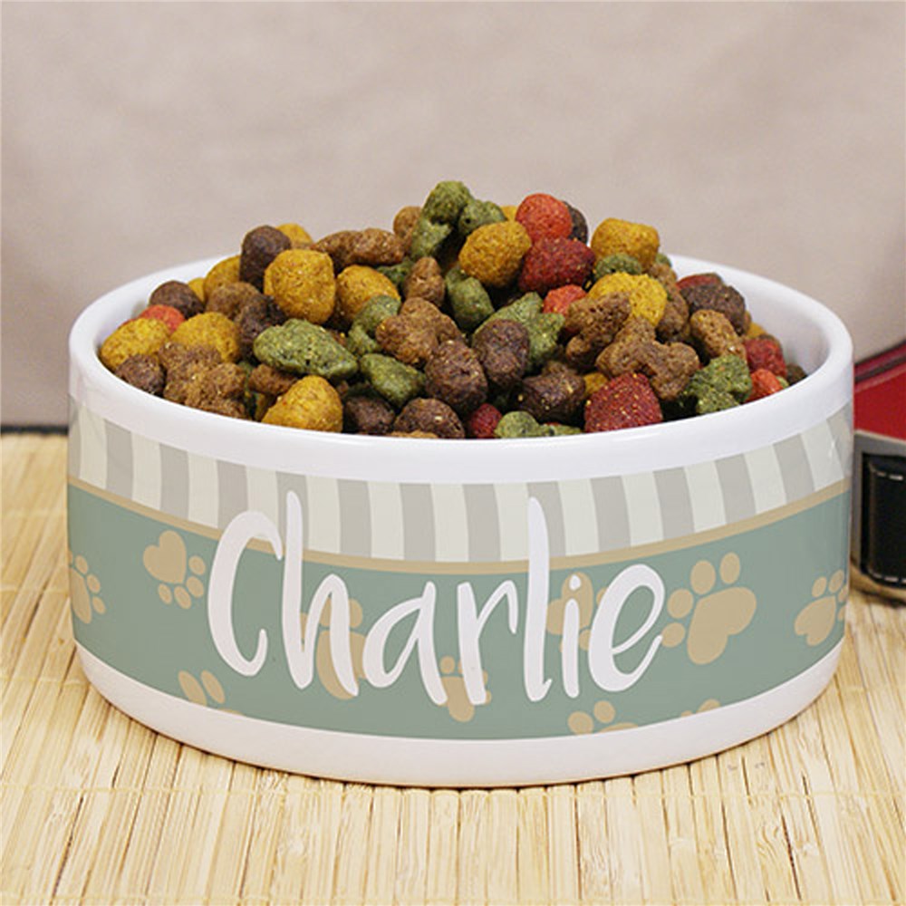 Personalized Heart Paw Pet Food Bowl | Personalized Pet Bowls