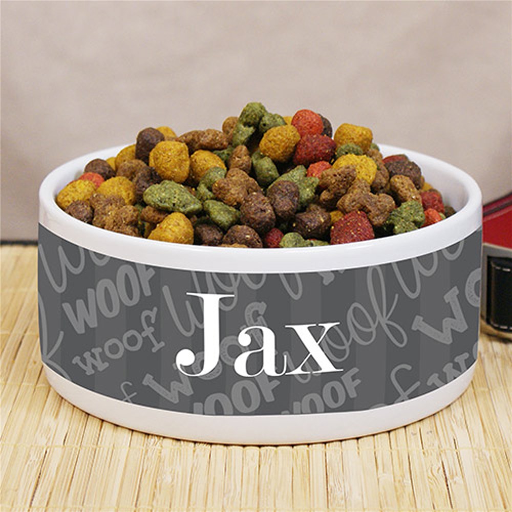 Personalized Woof Woof Pet Food Bowl | Personalized Pet Bowls