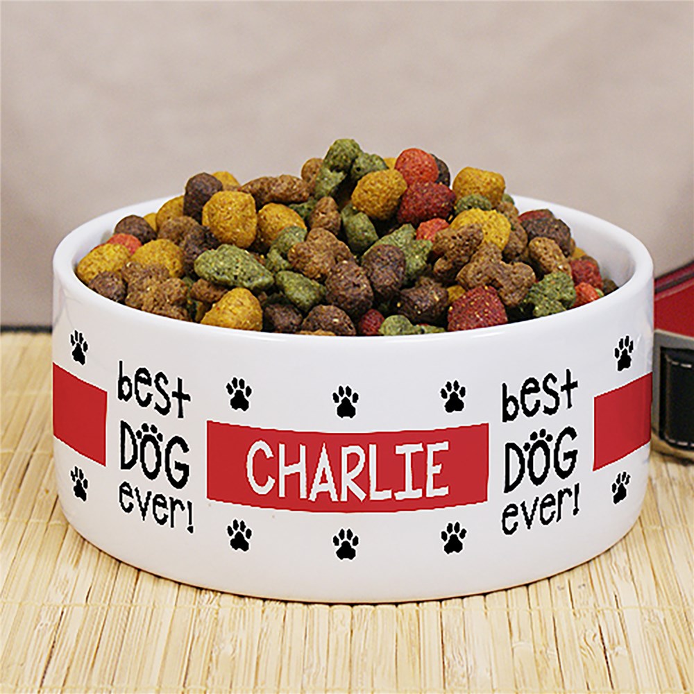Personalized Best Dog Ever Pet Food Bowl | Personalized Pet Bowls