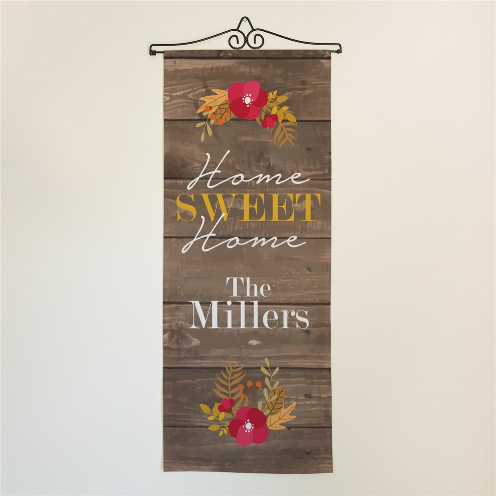 Personalized Fall Home Sweet Home Wall Flag | Personalized Wall Decor