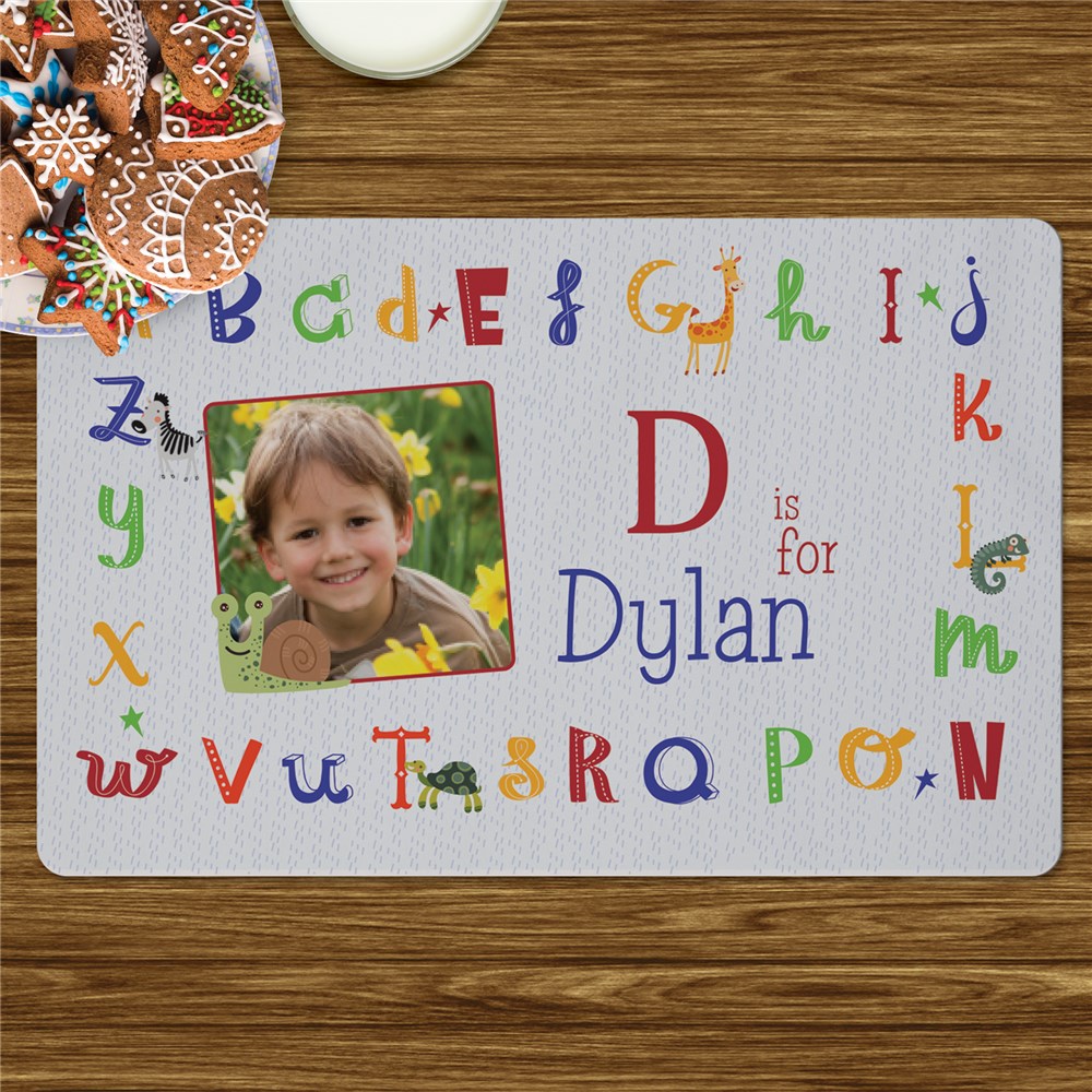 Personalized Alphabet Photo Placemat | Personalized Placemats For Kids