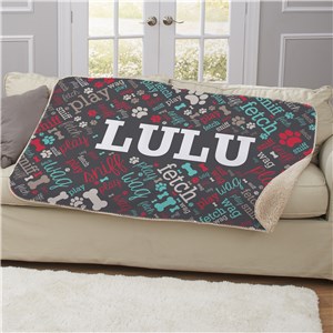 Personalized Pet Word-Art Sherpa | Personalized Dog Blankets