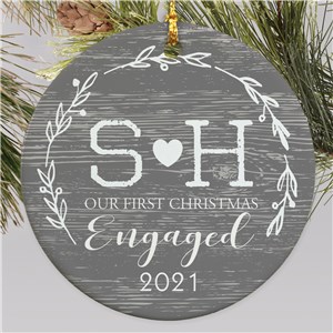 Personalized Initial First Christmas Ornament | Personalized Engagement Ornaments