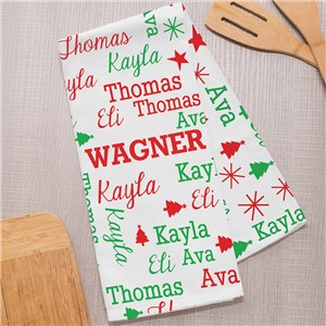 Personalized Christmas Word Art Dish Towel U12071125