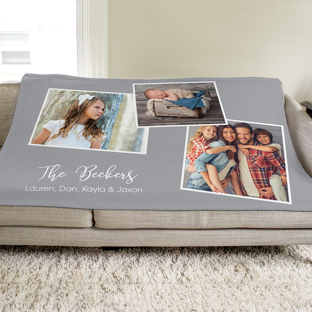 Personalized Photo Collage Throw | Photo Sherpa Blankets