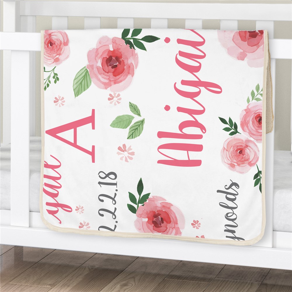 personalized baby blanket with name all over