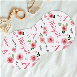 Personalized Pink Floral Baby Burp Cloth U12257166