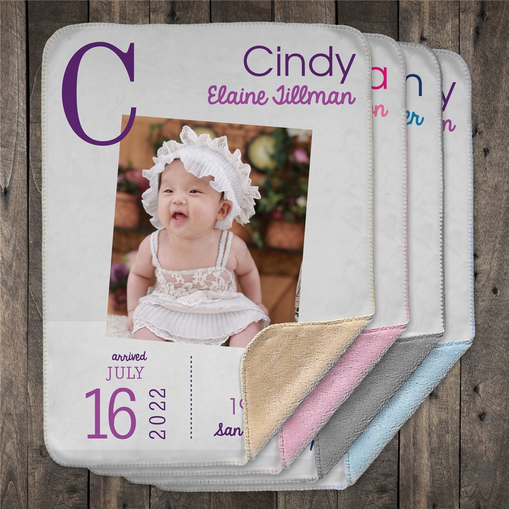Personalized Photo Birthday Baby Sherpa Blanket | Photo Baby Blanket