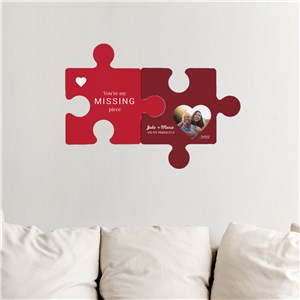 Personalized You're My Missing Piece Wall Decor Puzzle Set | Personalized Valentine Hanging Decorations