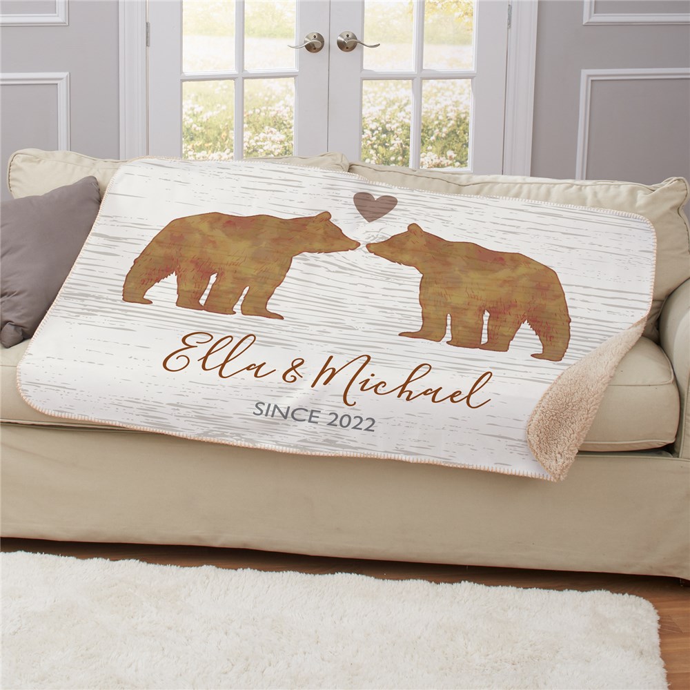 Bear Sherpa Blanket | Bears Personalized Valentine's Blanket