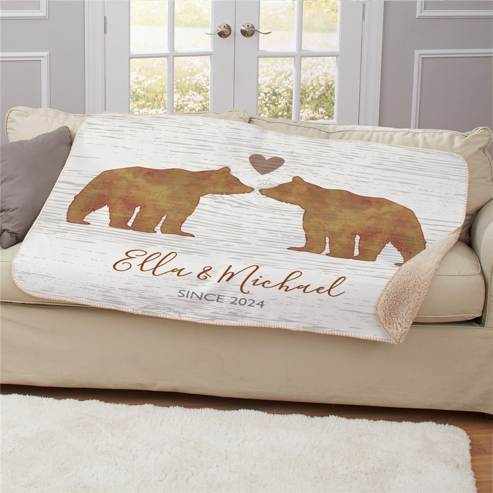 Bear Sherpa Blanket | Bears Personalized Valentine's Blanket
