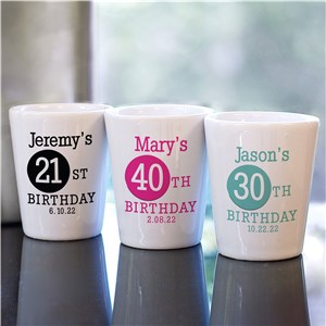 Personalized Birthday Shot Glass | Personalized Birthday Party Gifts