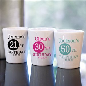 Personalized Birthday Shot Glass | Personalized Birthday Party Gifts