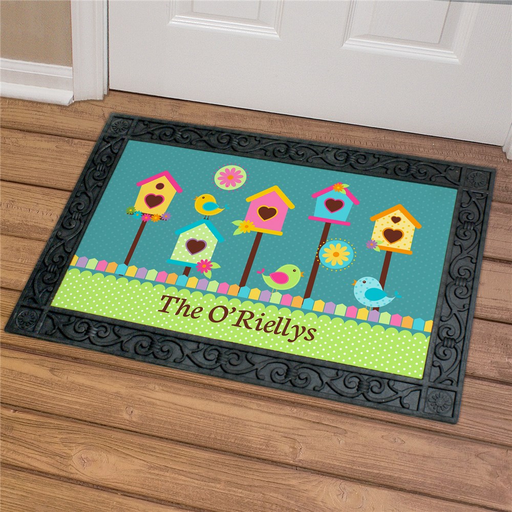 Personalized Birdhouse Family Doormat GiftsForYouNow