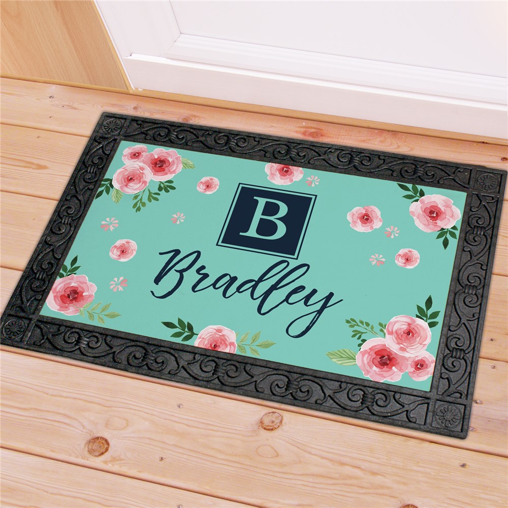 Personalized Spring Roses Doormat GiftsForYouNow