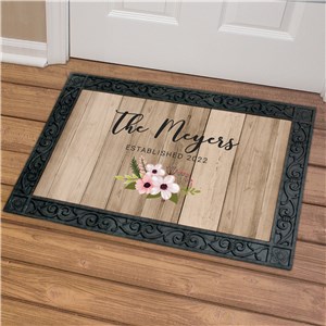 Personalized Floral Pallet Doormat | Personalized Couple Gifts