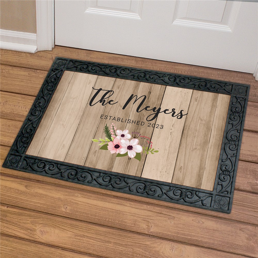 Personalized Floral Pallet Doormat | Personalized Couple Gifts