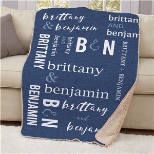 Personalized Couples Wedding Sherpa Blanket | Personalized Wedding Blanket