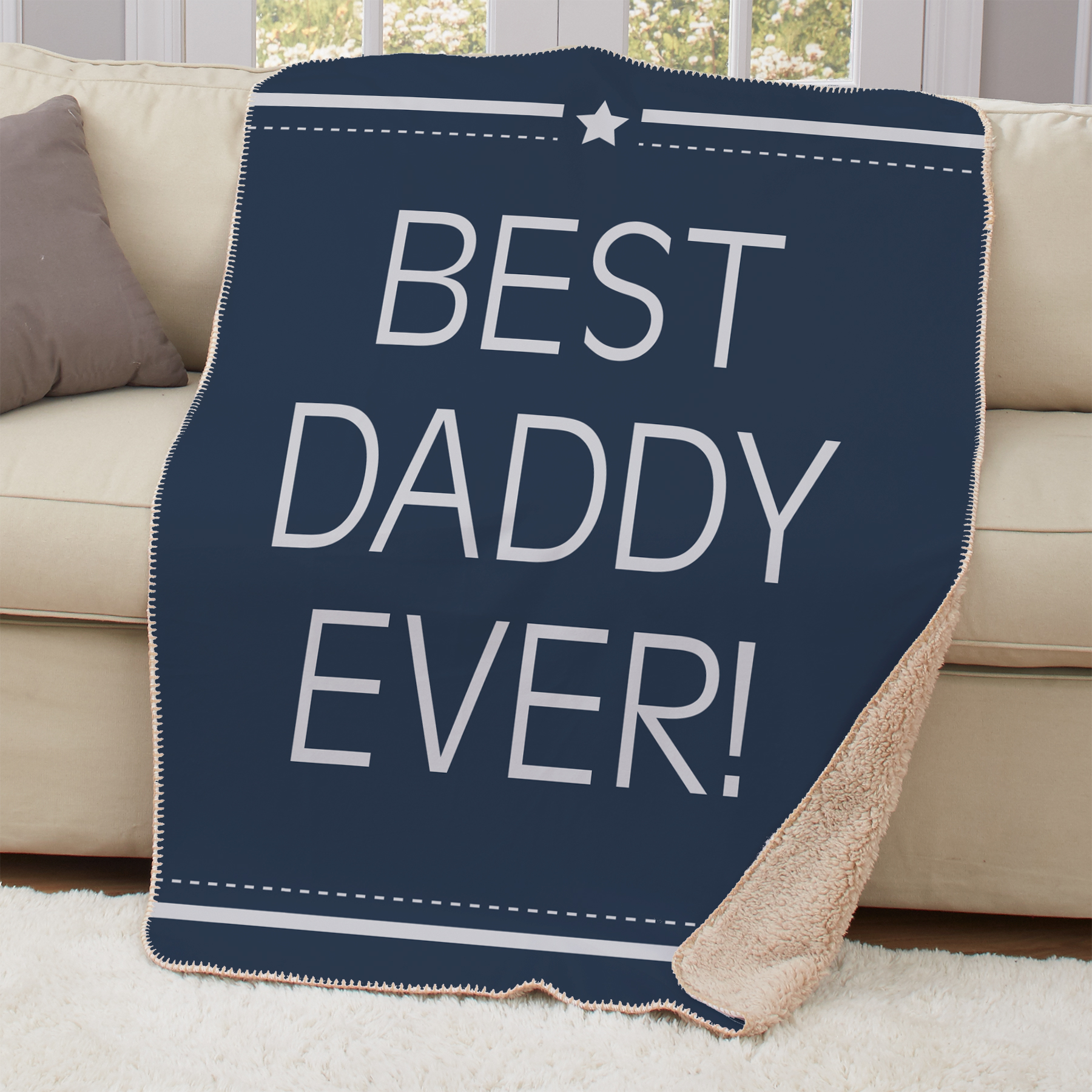 Personalized Best Daddy Ever Sherpa Blanket U1279887