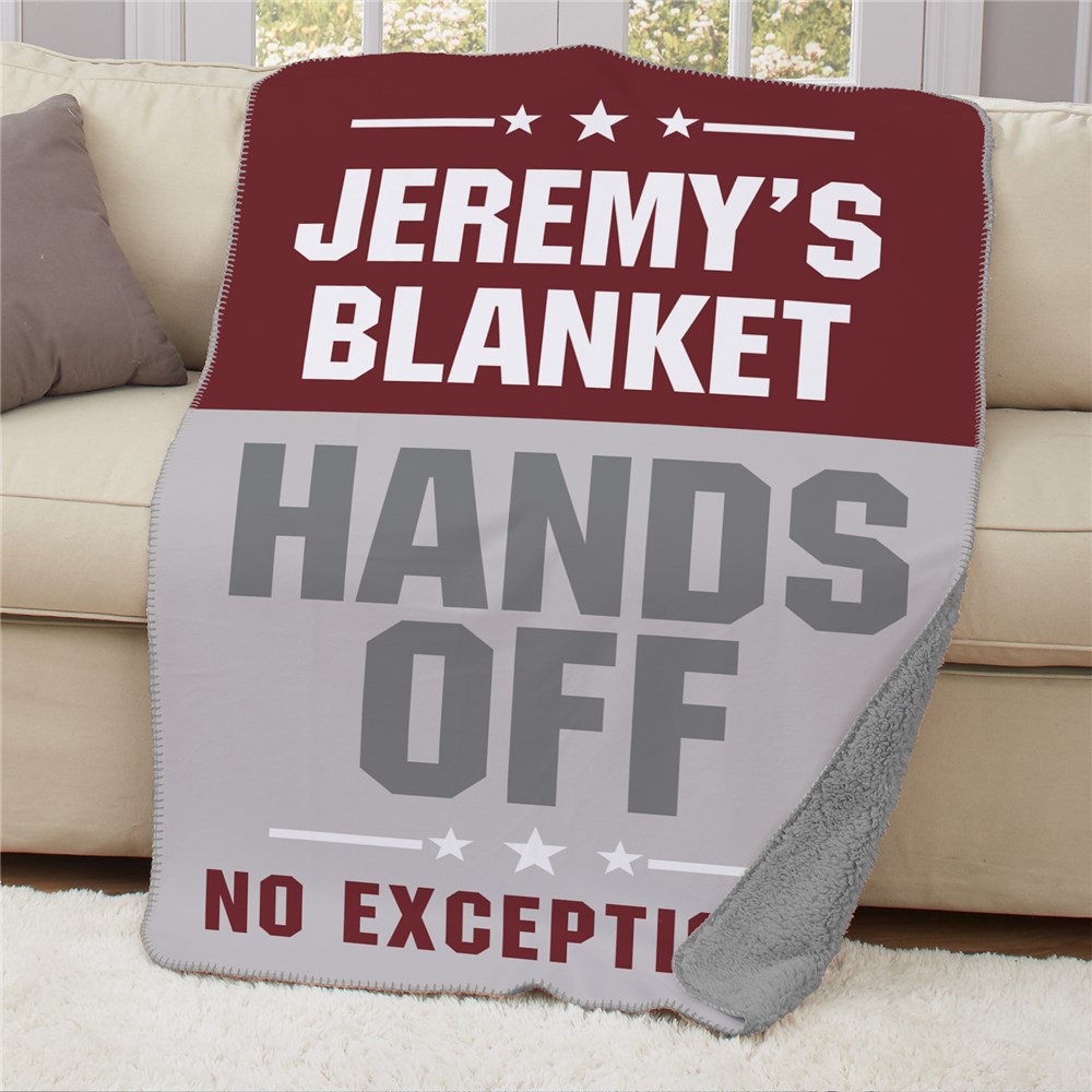 Personalized Hands Off Sherpa Throw | Personalized Sherpa Blankets