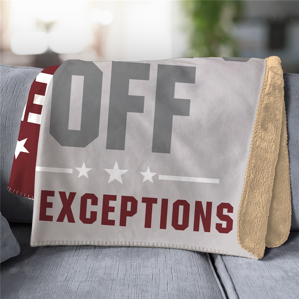 Personalized Hands Off Sherpa Throw | Personalized Sherpa Blankets